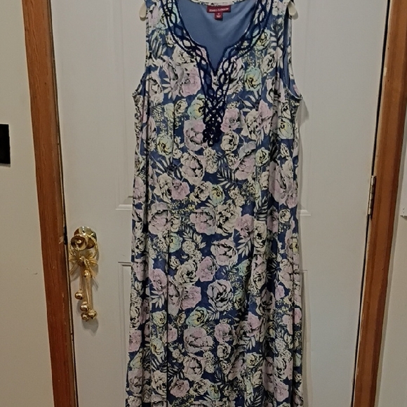Jessica London Blue and Pink Floral Maxi Dress - Picture 1 of 8